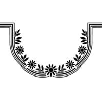Stylized Floral U-Shape Border, Vintage Element vector