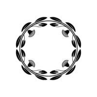 Elegant Botanical Wreath, Vintage, Circular Frame - Floral vector