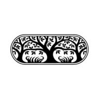 Stylized Tree Emblem, Organic Growth, Minimalist vector