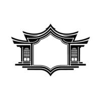 Geometric Pagoda Emblem, Minimalist vector