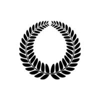 Elegant Laurel Wreath, Minimalist, Symbolic Achievement, Circle vector