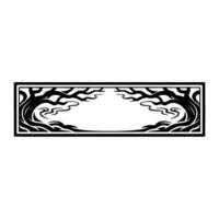 Black Tree Frame, Minimalist, Symbolic Border vector