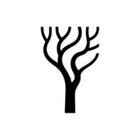 Minimalist Silhouette Tree, Shadowed Reflection vector