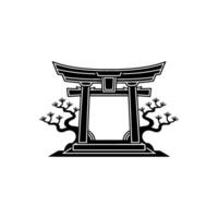 Serene Torii Frame, Minimalist Japanese vector