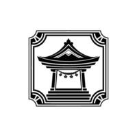 Elegant Japanese Torii Gate Emblem, Minimalist vector