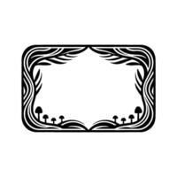 Art Nouveau Frame with Mushroom Motif Elegant Botanical vector