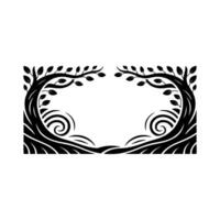 Elegant Black Branch Frame, Organic, Minimalist Border vector