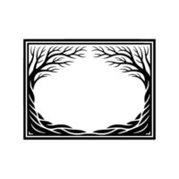 Stylized Tree Frame, Minimalist, Serene Composition vector