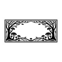 Enchanted Forest Frame, Art Nouveau Botanical Illustration vector