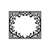 Botanical Square Frame, Elegant Mushroom Motif, Vintage Illustration vector