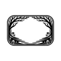 Enchanted Forest Border, Vintage Illustration, Mystical Grove vector