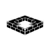Geometric Brick Well, Minimalist Emblem, Solid Foundation vector