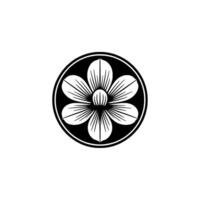 Minimalist Blossom Emblem, Circular, Serene Symbol vector