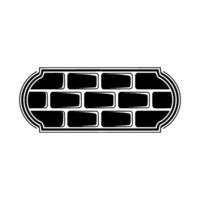 Geometric Brick Shield, Minimalist vector
