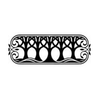 Elegant Black Tree Border, Art Deco Style vector