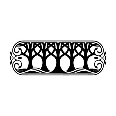 Elegant Black Tree Border, Art Deco Style