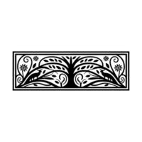 Intricate Black Tree Deer Emblem, Decorative Border vector