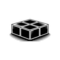 Geometric Block Emblem, Minimalist Silhouette, Industrial vector