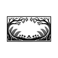 Enchanted Forest Silhouette, Minimalist Frame vector