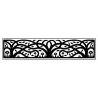 Intricate Blackwood Border, Stylized Tree Motif vector