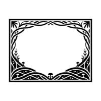 Intricate Forest Frame, Stylized Woodland Border vector
