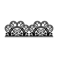 Intricate Black Floral Border with Mushroom Accents Vintage vector
