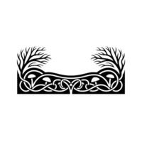 Celtic Knotwork Tree Border, Vintage vector