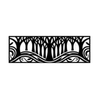 Stylized Tree Border, Art Deco Botanical vector