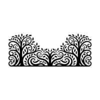 Intricate Black Tree Border, Elegant vector