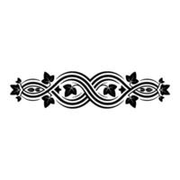 Elegant Black Swirl Border with Ivy Leaves Vintage Element vector
