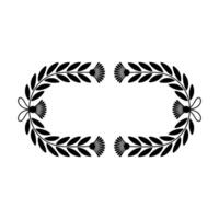 Elegant Black Laurel Wreath Border, Minimalist - Floral - Vintage vector