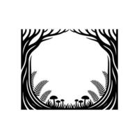 Stylized Forest Frame, Minimalist Woodland Border vector