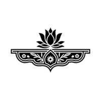 Elegant Lotus Emblem, Vintage Botanical, Floral vector