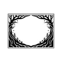 Enchanted Forest Frame, Vintage Illustration vector
