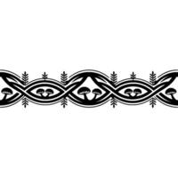 Celtic Mushroom Border Intricate Black White vector