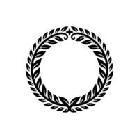 Elegant Laurel Wreath, Minimalist, Blank Space - Floral vector