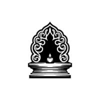 Intricate Archway with Candlelight Spiritual Emblem vector