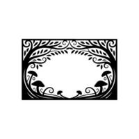 Intricate Botanical Frame, Vintage Illustration, Mystical Border vector