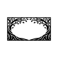 Elegant Black Tree Frame, Minimalist Botanical vector