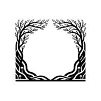 Intricate Branch Frame, Vintage Botanical Illustration vector