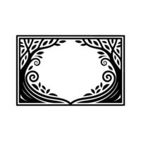 Art Deco Tree Frame, Elegant Border vector