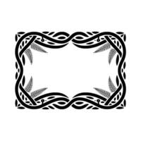 Intricate Black Botanical Frame, Elegant - Floral vector