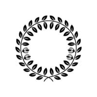 Elegant Botanical Wreath, Minimalist, Circular Frame vector