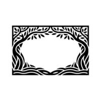 Stylized Tree Frame, Elegant Botanical Border, Minimalist, Trees vector