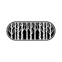 Stylized Birch Tree Emblem, Minimalist vector