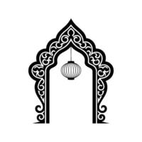 Intricate Archway with Lantern - Islamic vector