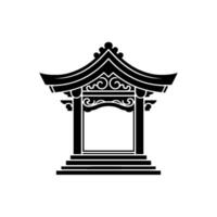 Elegant Japanese Pagoda Silhouette, Minimalist - Architecture vector