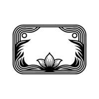 Geometric Lotus Frame, Minimalist vector