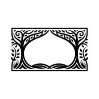 Stylized Tree Frame, Organic, Minimalist Illustration vector