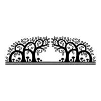 Stylized Forest Border, Minimalist Line Art, Trees vector